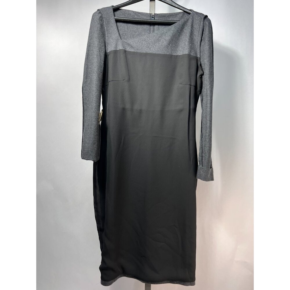 NWT BURBERRY 100% Wool Asymmetrical Neckline Mid-length Grey Dress 8US - Picture 10 of 12